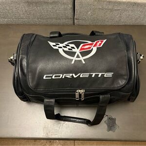 Leather Corvette Gym Duffel Bag Overnight Carry On